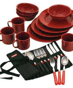 Coleman 24-Piece Speckled Enamelware Cook Set - Red