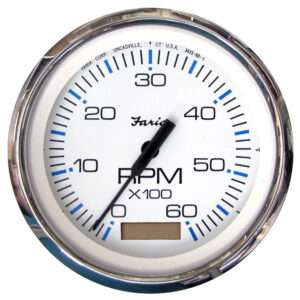 Faria Chesapeake White SS 4" Tachometer w/Hourmeter - 6000 RPM (Gas)(Inboard) 6 54642XL