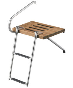 Whitecap Teak Swim Platform w/2-Step Telescoping Ladder f/Boats w/Outboard Motors