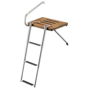 Whitecap Teak Swim Platform w/3-Step Telescoping Ladder f/Boats w/Outboard Motors 6 71045XL