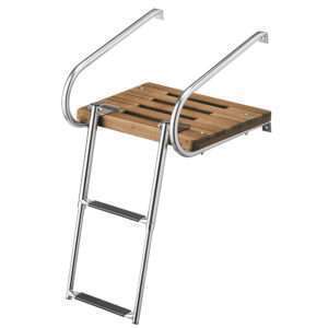 Whitecap Teak Swim Platform w/2-Step Telescoping Ladder f/Boats w/Inboard/Outboard Motors 6 71046XL