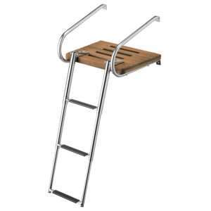 Whitecap Teak Swim Platform w/3-Step Telescoping Ladder f/Boats w/Inboard/Outboard Motors 6 71047XL