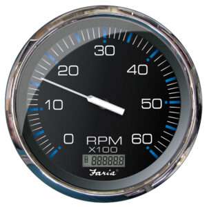 Faria Chesapeake Black 5" Tachometer w/Digital Hourmeter - 6000 RPM (Gas) (Inboard) 6 75472XL