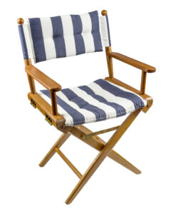 Whitecap Director's Chair w/Navy & White Cushion - Teak