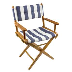 Whitecap Director's Chair w/Navy & White Cushion - Teak 6 89241XL