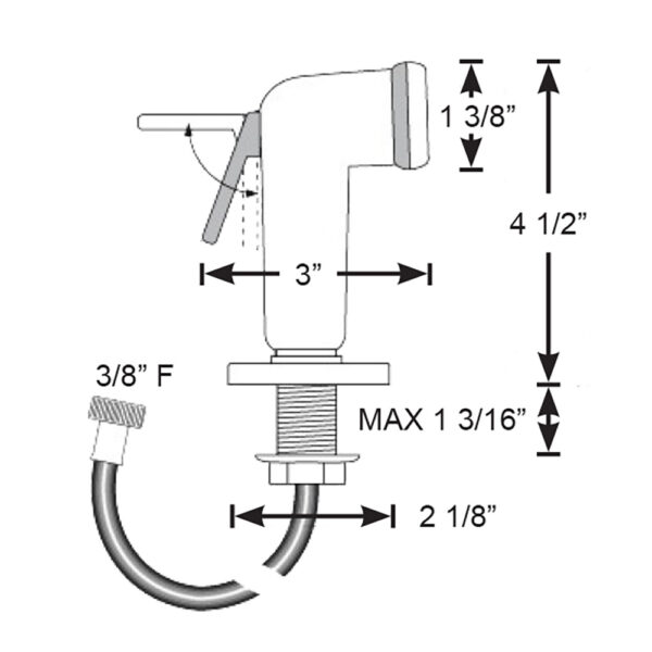 Scandvik Straight Handle Pull Out Sprayer - White w/6' Hose - Image 2