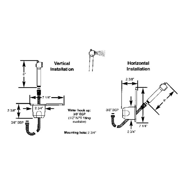Scandvik Recessed Shower w/6' White Hose - Push-Button - Image 2