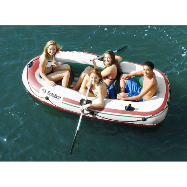 Solstice Watersports Voyager 4-Person Inflatable Boat Kit w/Oars & Pump - Image 2