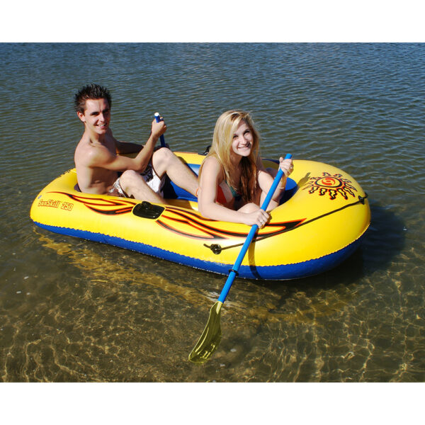 Solstice Watersports Sunskiff 2-Person Inflatable Boat Kit w/Oars & Pump - Image 2