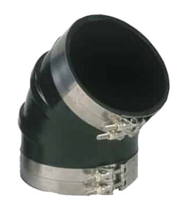 Trident Marine 4" ID 45-Degree EPDM Black Rubber Molded Wet Exhaust Elbow w/4 T-Bolt Clamps