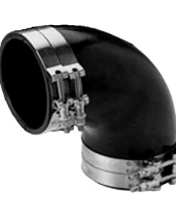 Trident Marine 6" ID 90-Degree EPDM Black Rubber Molded Wet Exhaust Elbow w/4 T-Bolt Clamps