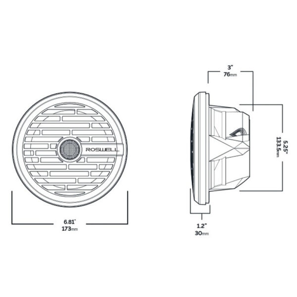 Roswell R1 6.5” Marine Speakers - White - 80W RMS & 160W Peak Power - Image 2