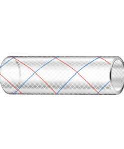 Trident Marine 1/2" x 50' Clear Reinforced PVC Hose Tubing Red & Blue Tracer