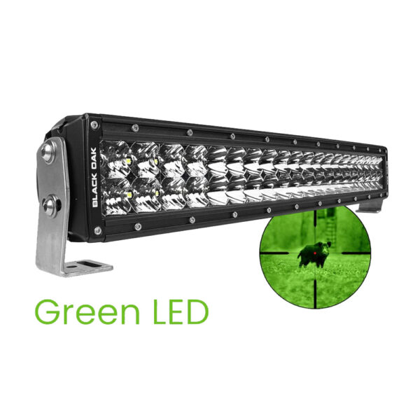 Black Oak Curved Double Row Combo Green Hog Hunting 20" Pro Series 3.0 LED Light Bar - Image 2