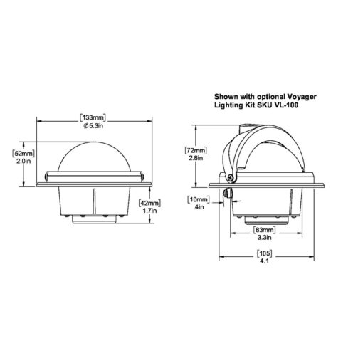 Ritchie RU-90 Voyager Compass - Flush Mount - Black - Image 2
