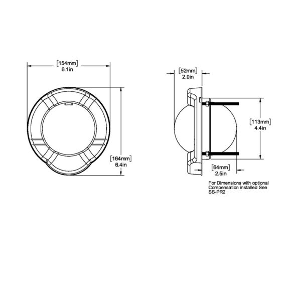 Ritchie SR-2 Venture Sail Boat Compass - Bulkhead Mount - Black - Image 2