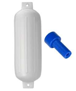 Polyform G-5 Twin Eye Fender 8.8" x 26.8" - White w/Adapter