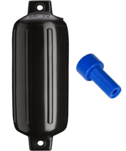 Polyform G-6 Twin Eye Fender 11" x 30" - Black w/Adapter