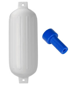 Polyform G-6 Twin Eye Fender 11" x 30" - White w/Adapter