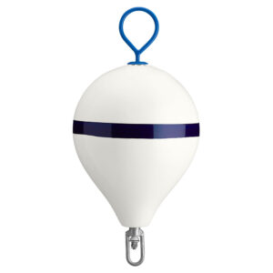 Polyform 17" CM Mooring Buoy w/Galvanized Iron - White Blue Stripe 4 36844XL 1
