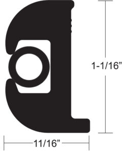 TACO Flex Vinyl Rub Rail Kit - Black w/Black Insert - 50' - 1-1/16"