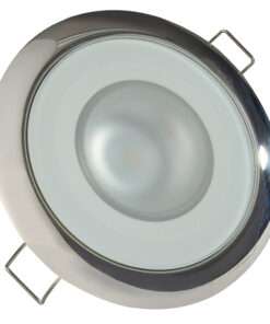 Lumitec Mirage - Flush Mount Down Light - Glass Finish/Polished SS Bezel - White Non-Dimming
