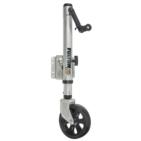 Fulton XLT 1500 lbs. Swing Away Bolt-On Jack w/12" Travel & 8" Poly Wheel - Sharkskin Finish - Image 2