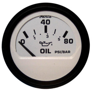 Faria Euro White 2" Oil Pressure Gauge (80 PSI) 6 54710XL