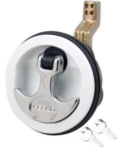 Perko Surface Mount & Latch - White Body, Chrome Handle, Offset Cam Bar, 3/4" - 2-3/8"