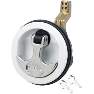 Perko Surface Mount & Latch - White Body, Chrome Handle, Offset Cam Bar, 3/4" - 2-3/8" 4 55838XL