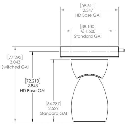 Lumitec GAI2 Warm White Dimming Heavy-Duty Base - Brushed Housing - Image 2