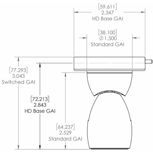 Lumitec GAI2 White Dimming/Red & Blue Non-Dimming Heavy Duty Base - Brushed Housing - Image 2