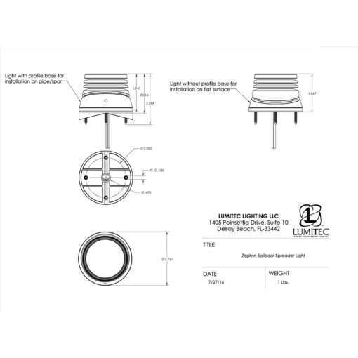 Lumitec Zephyr LED Spreader/Deck Light - Brushed White Base - White Non-Dimming - Image 2