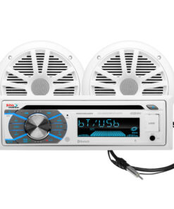Boss Audio MCK508WB.6 Marine Stereo & 6.5" Speaker Kit - White