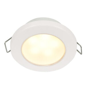 Hella Marine EuroLED 75 3" Round Spring Mount Down Light - Warm White LED - White Plastic Rim - 12V 6 65406XL