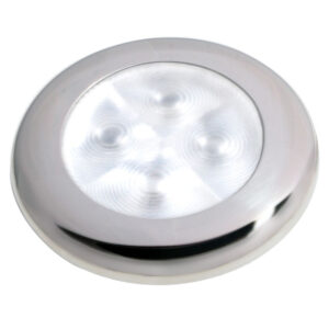 Hella Marine Slim Line LED 'Enhanced Brightness' Round Courtesy Lamp - White LED - Stainless Steel Bezel - 12V 8 65440XL