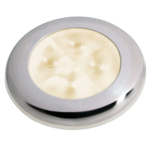 Hella Marine Slim Line LED 'Enhanced Brightness' Round Courtesy Lamp - Warm White LED - Stainless Steel Bezel - 12V 8 65442XL