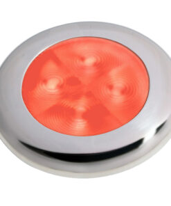 Hella Marine Slim Line LED 'Enhanced Brightness' Round Courtesy Lamp - Red LED - Stainless Steel Bezel - 12V