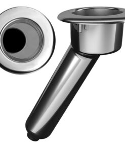 Mate Series Elite Screwless Stainless Steel 30° Rod & Cup Holder - Drain - Round Top