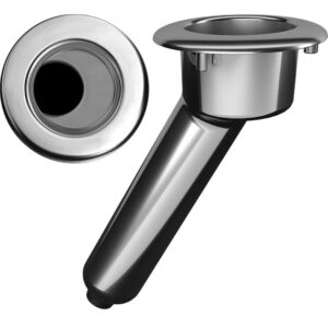 Mate Series Elite Screwless Stainless Steel 30° Rod & Cup Holder - Drain - Round Top 6 72507XL