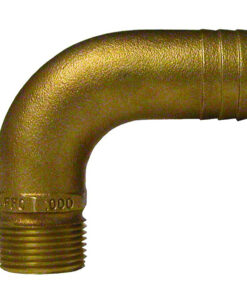 GROCO 1-1/4" NPT x 1-1/2" ID Bronze Full Flow 90° Elbow Pipe to Hose Fitting