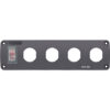 Blue Sea Water Resistant USB Accessory Panel - 15A Circuit Breaker, 4x Blank Apertures