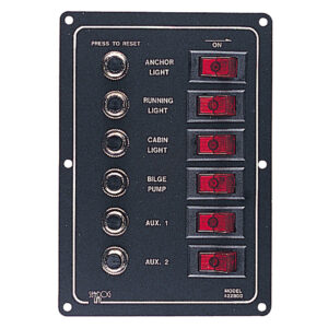 Sea-Dog Aluminum Circuit Breaker Panel - 6 Circuit
