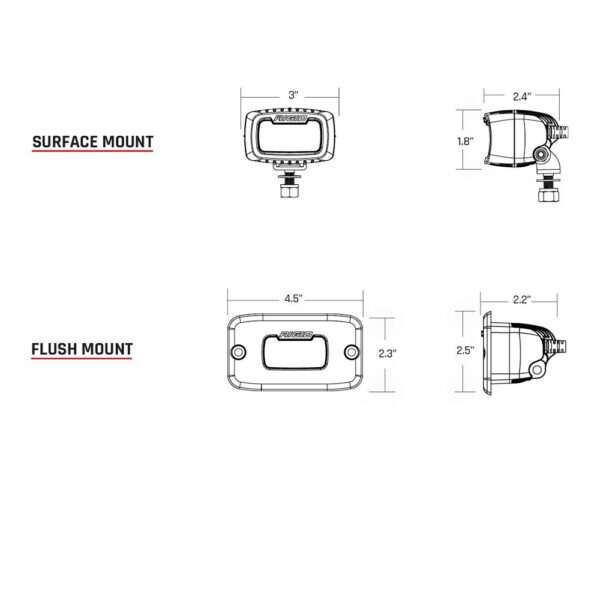 RIGID Industries SR-M Series Pro Spot Surface Mount - Black - Image 2