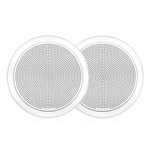 Fusion FM-F65RW FM Series 6.5" Flush Mount Round Marine Speakers - White Grill - 120W