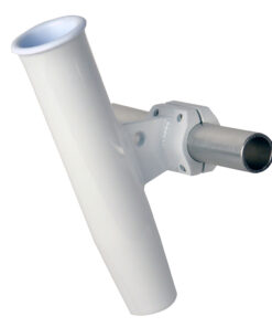 C. E. Smith Aluminum Horizontal Clamp-On Rod Holder 1-5/16" OD White - Powdercoat w/Sleeve