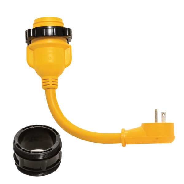 Camco PowerGrip Locking Adapter - 15A/125V Male to 30A/125V Female Locking - Image 2