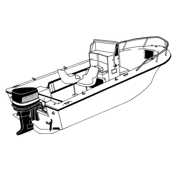 Carver Performance Poly-Guard Styled-to-Fit Boat Cover f/20.5' V-Hull Center Console Fishing Boat - Grey - Image 2