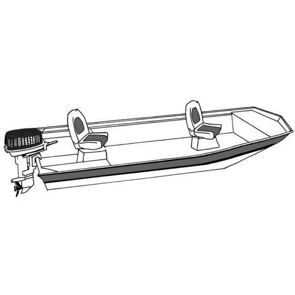 Carver Performance Poly-Guard Styled-to-Fit Boat Cover f/14.5' Open Jon Boats - Shadow Grass - Image 2