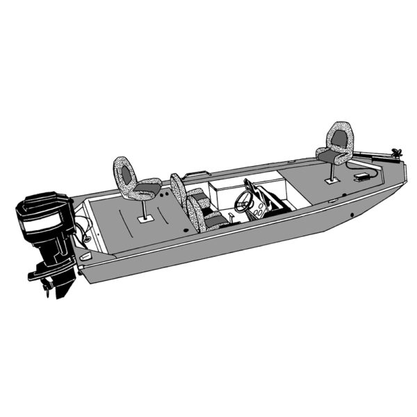 Carver Performance Poly-Guard Styled-to-Fit Boat Cover f/15.5' Jon Style Bass Boats - Shadow Grass - Image 2